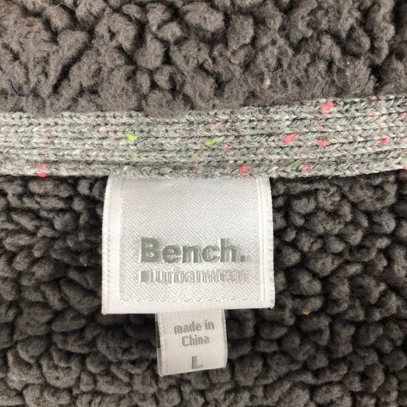 Bench Women's Size Large Grey Fleece Lined Wool Blend Full Zip Knit Jacket - Picture 8 of 10